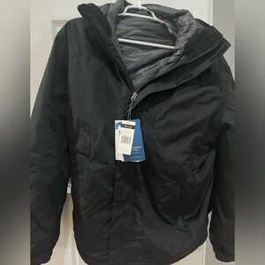 Men’s New with tags white Sierra parka smoke free home four in one jacket